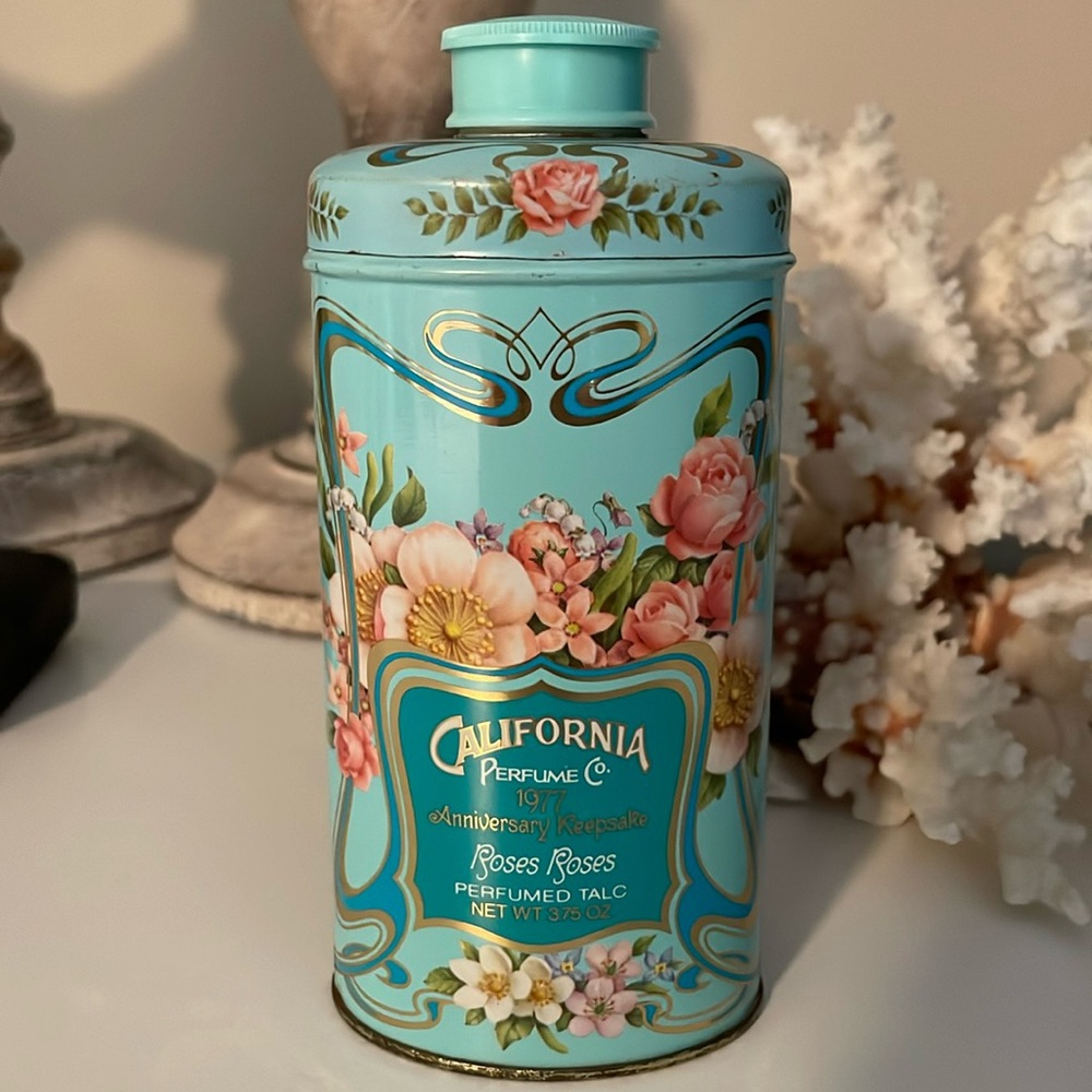Vintage Avon 91st Anniversary Keepsake Roses Roses Perfumed Talc Tin